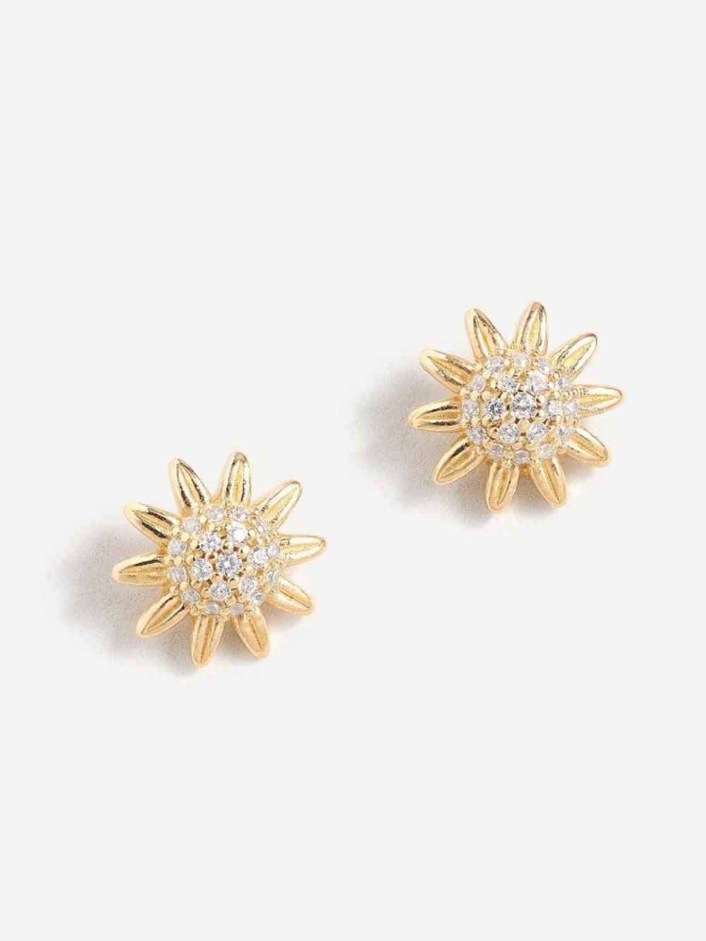 J. Crew Demi-Fine 14k Gold Plated Sterling Silver Sunflower Earrings